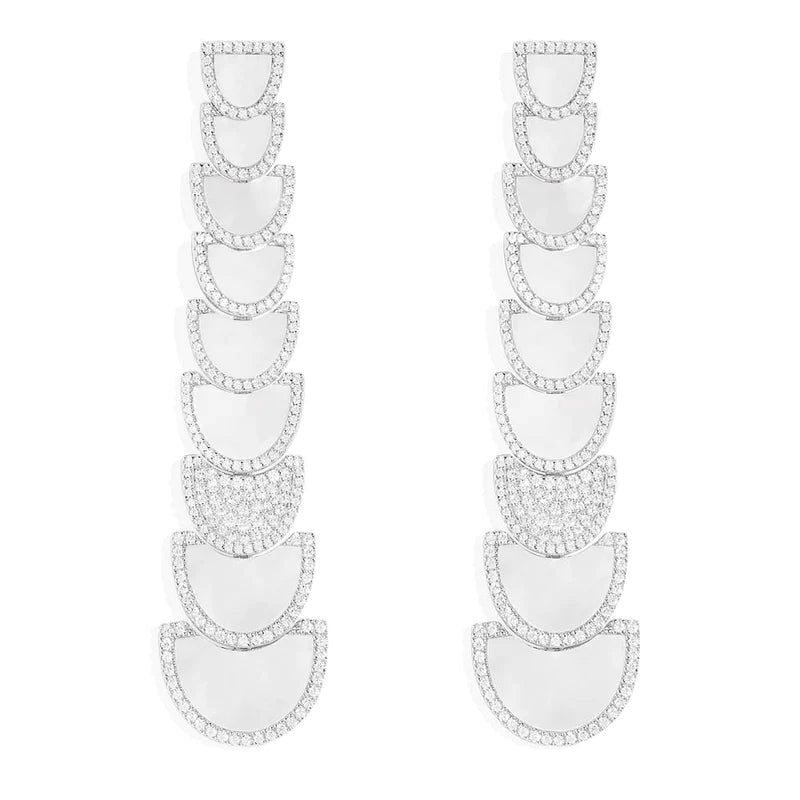 Half moon long earrings -LUXE