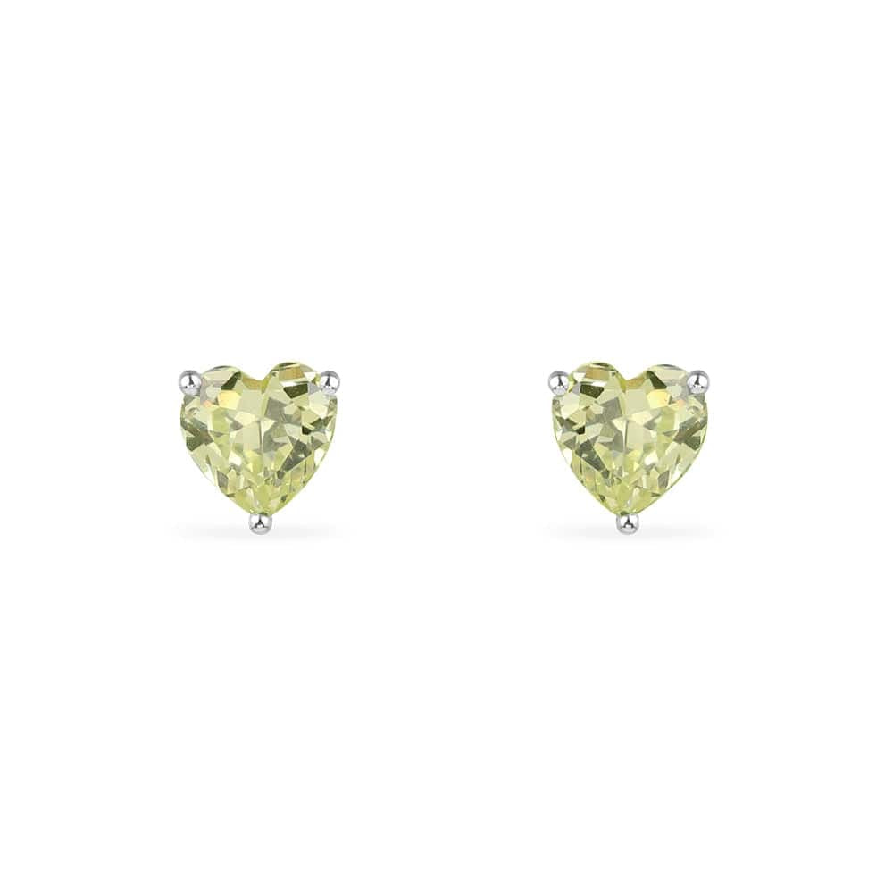 Green heart stud earrings -LUXE