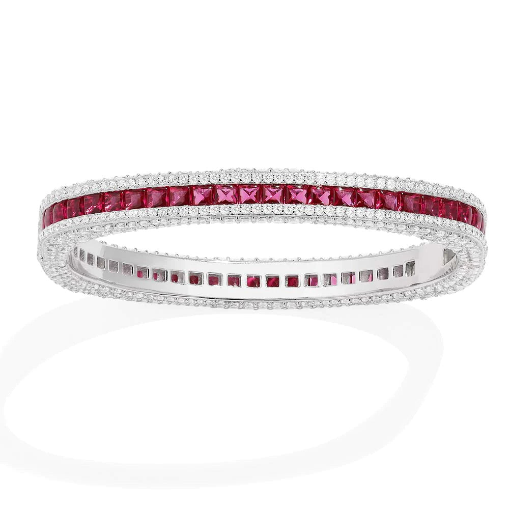 Bedazzled fuchsia bangle bracelet -LUXE