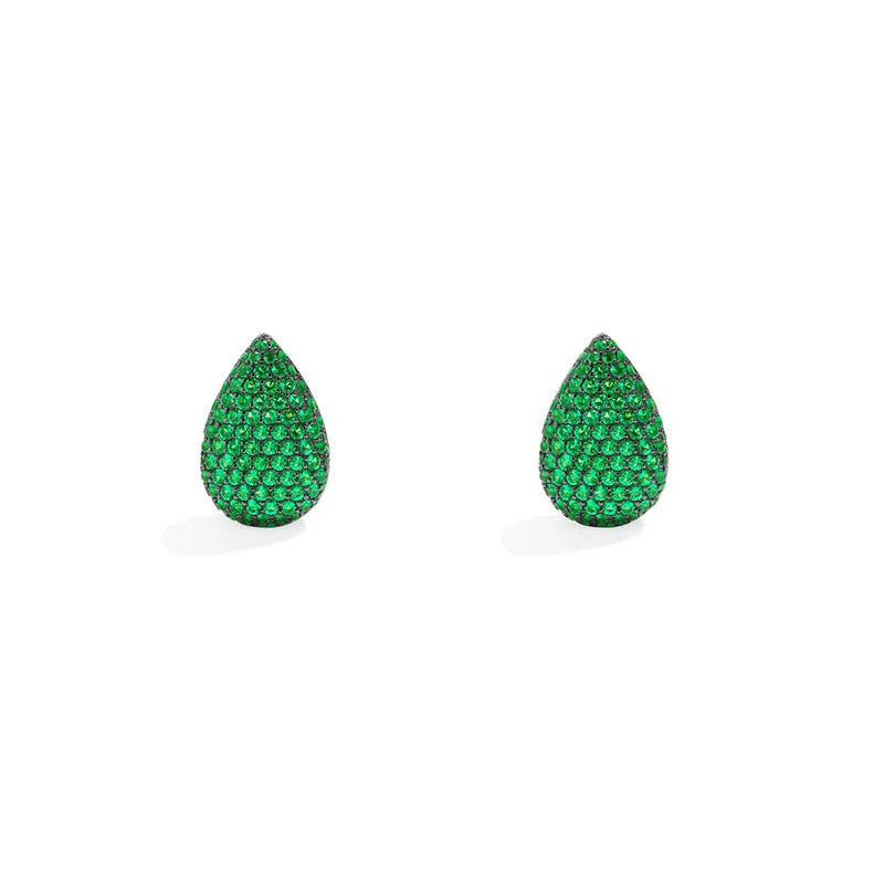 Emerald festive ear studs -LUXE