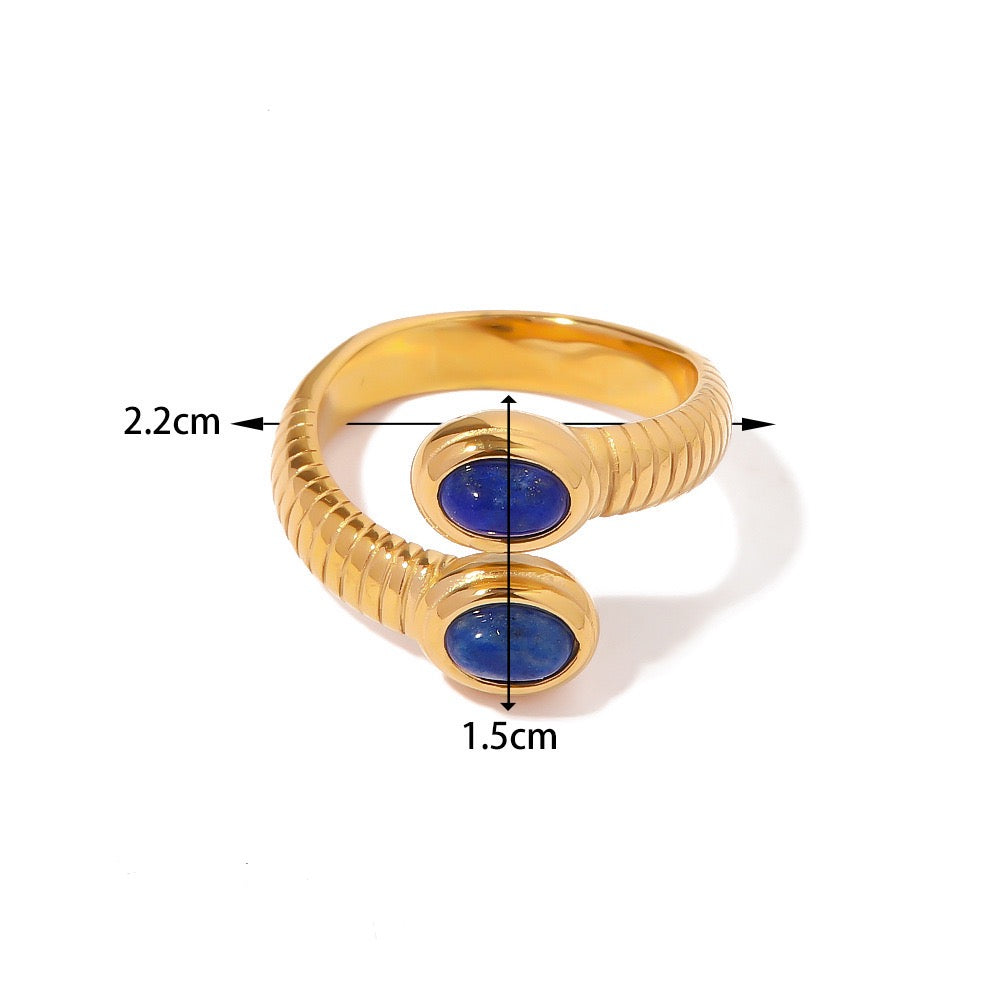 Royal blue stones ring