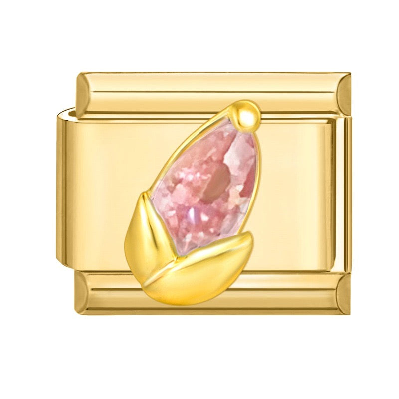 Pink tulip italian charm
