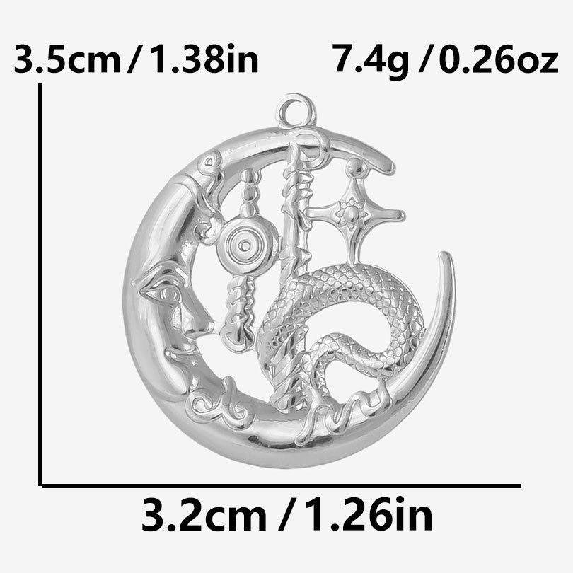 Silver moon snake charm