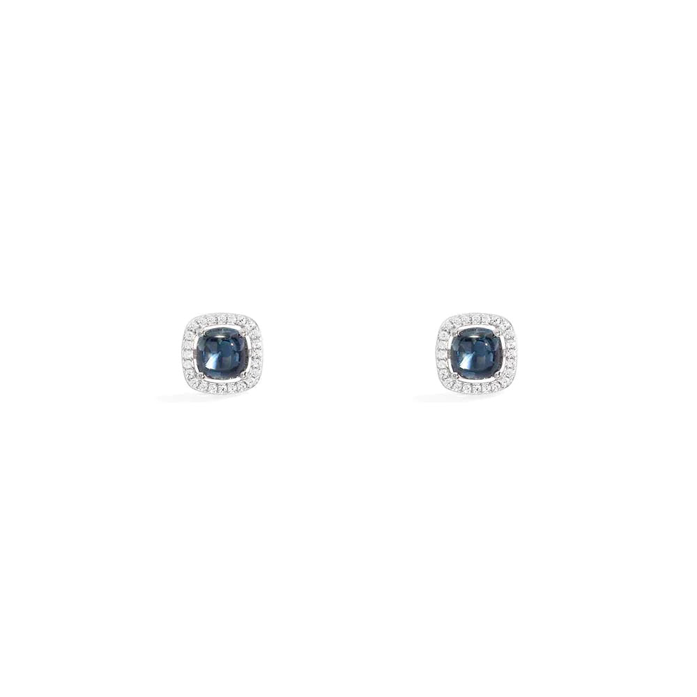 Blue mini stud earrings -LUXE