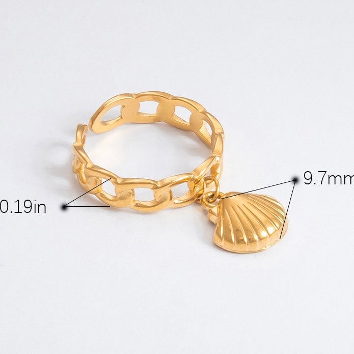 Shell charm ring