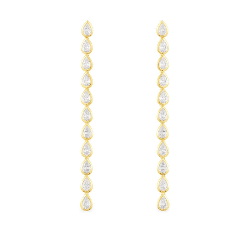 Teardrop long gold earrings -LUXE