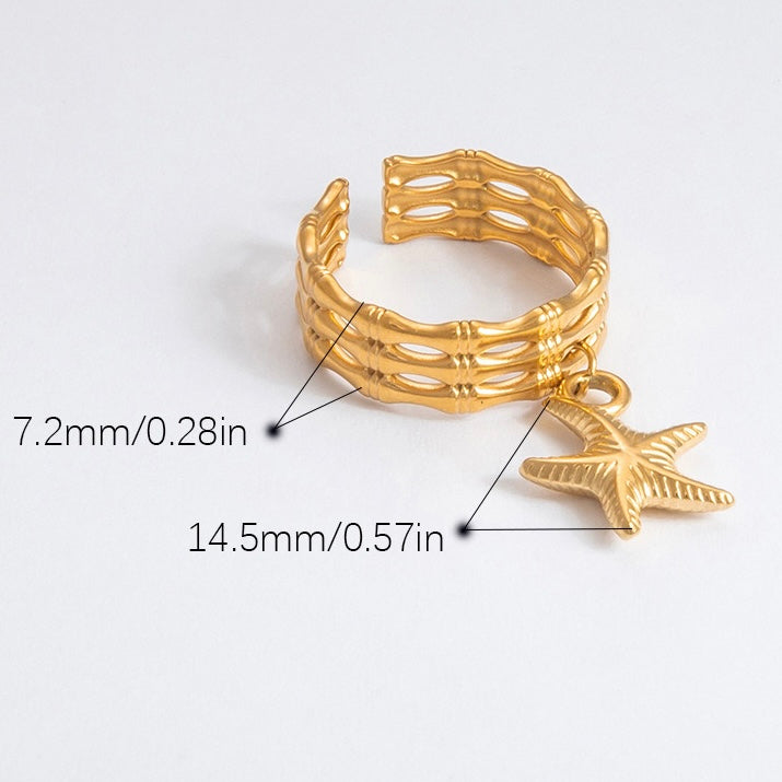 Starfish charm ring