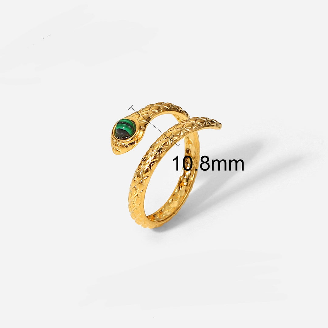 Malachite serpent ring