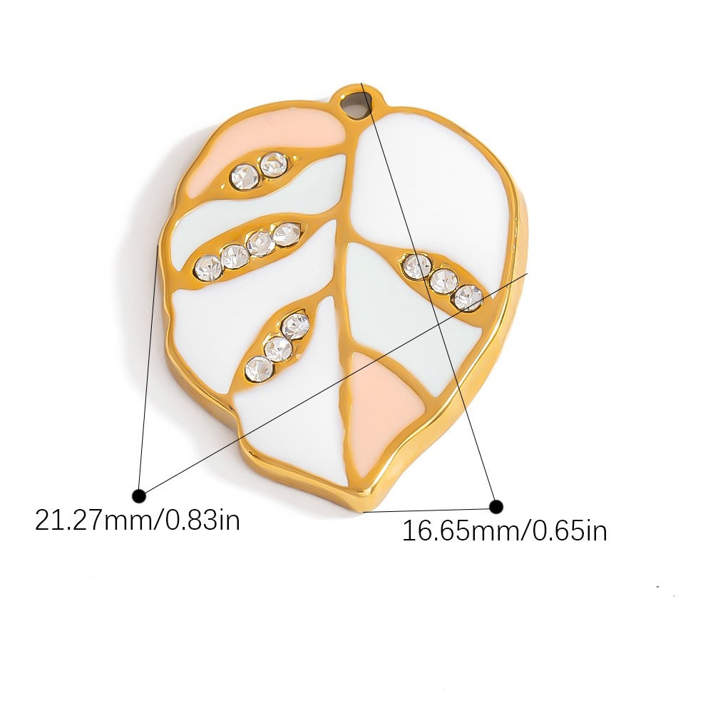 White somon leaf charm