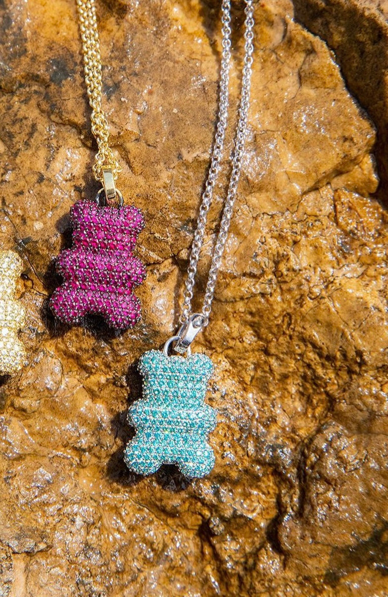 Teddy navy / baby blue necklace -LUXE
