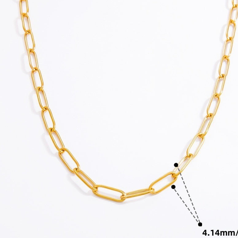 Charm chain necklace - paperclip