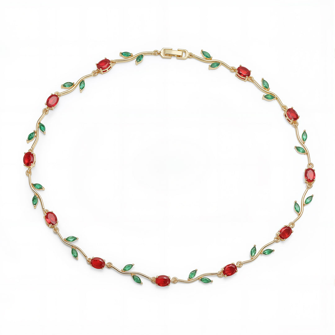 Red Tulip necklace -gold ( pre-order )