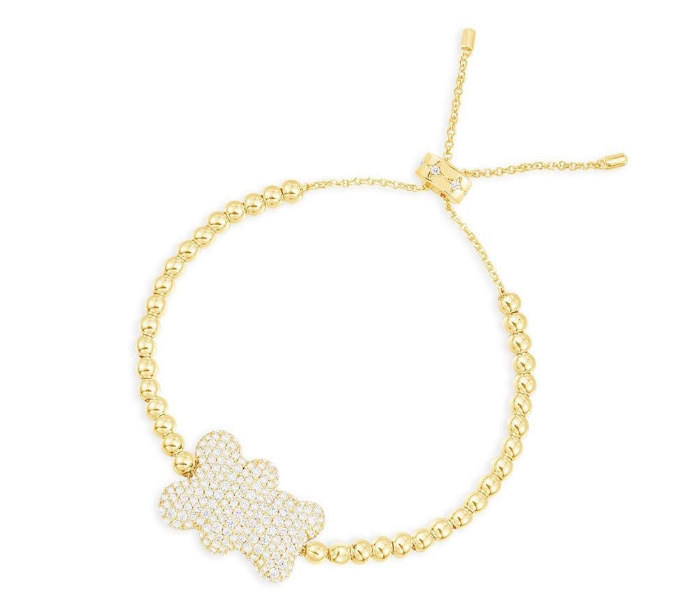 Golden beaded teddy bracelet -LUXE