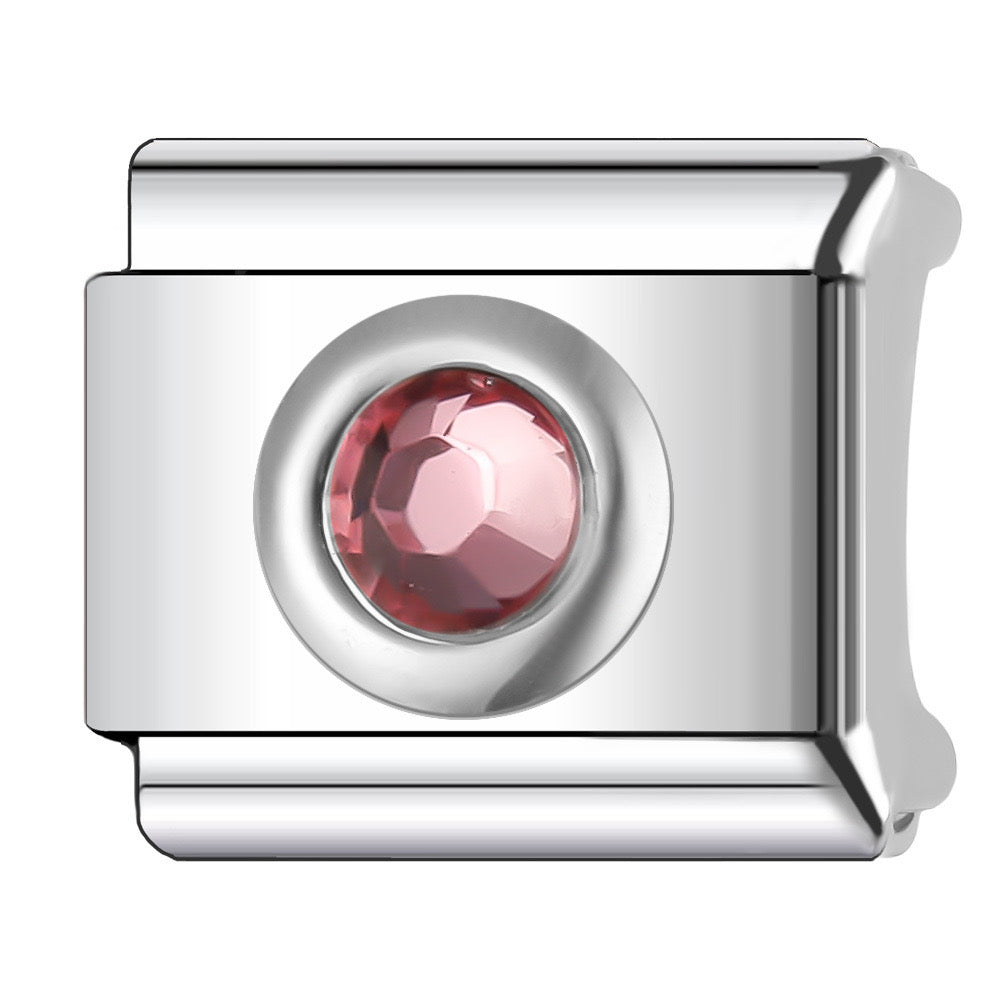 Rose quatrz italian charm