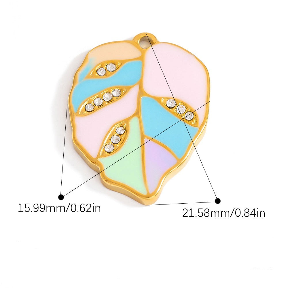 Pastel leaf charm -arrives june 7