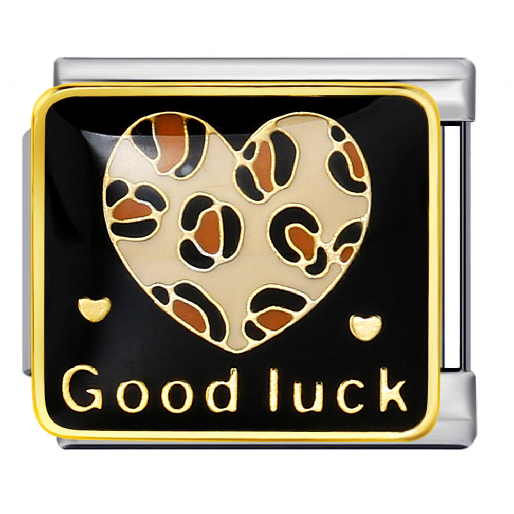 Good luck leopard italian charm
