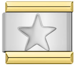 Star silver italian charm