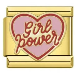 Girl power gold italian charm