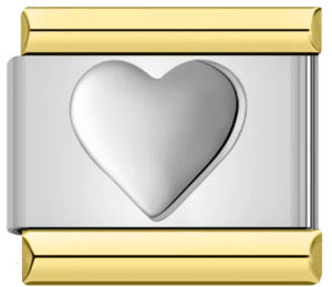 Heart silver italian charm