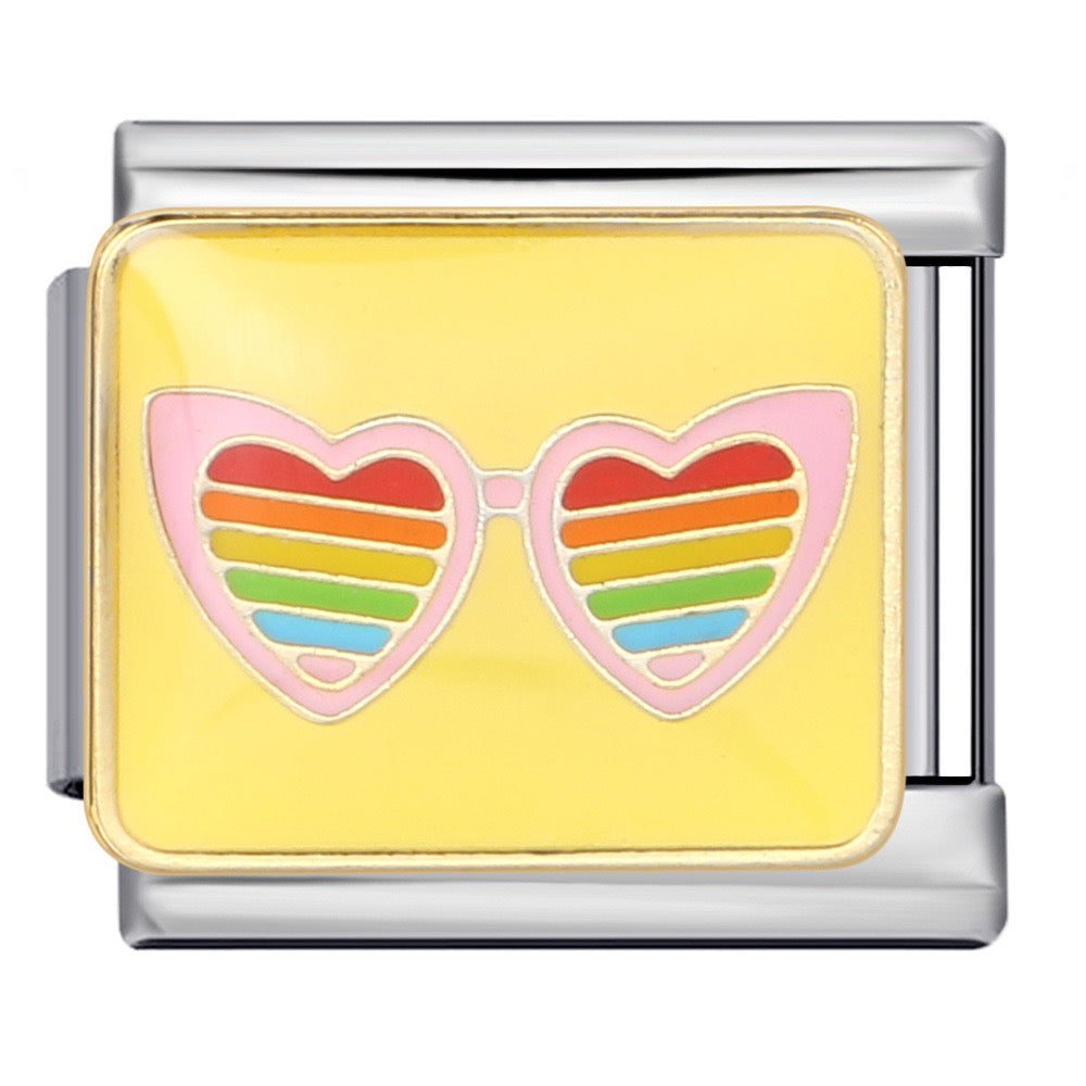 Rainbow glasses italian charm