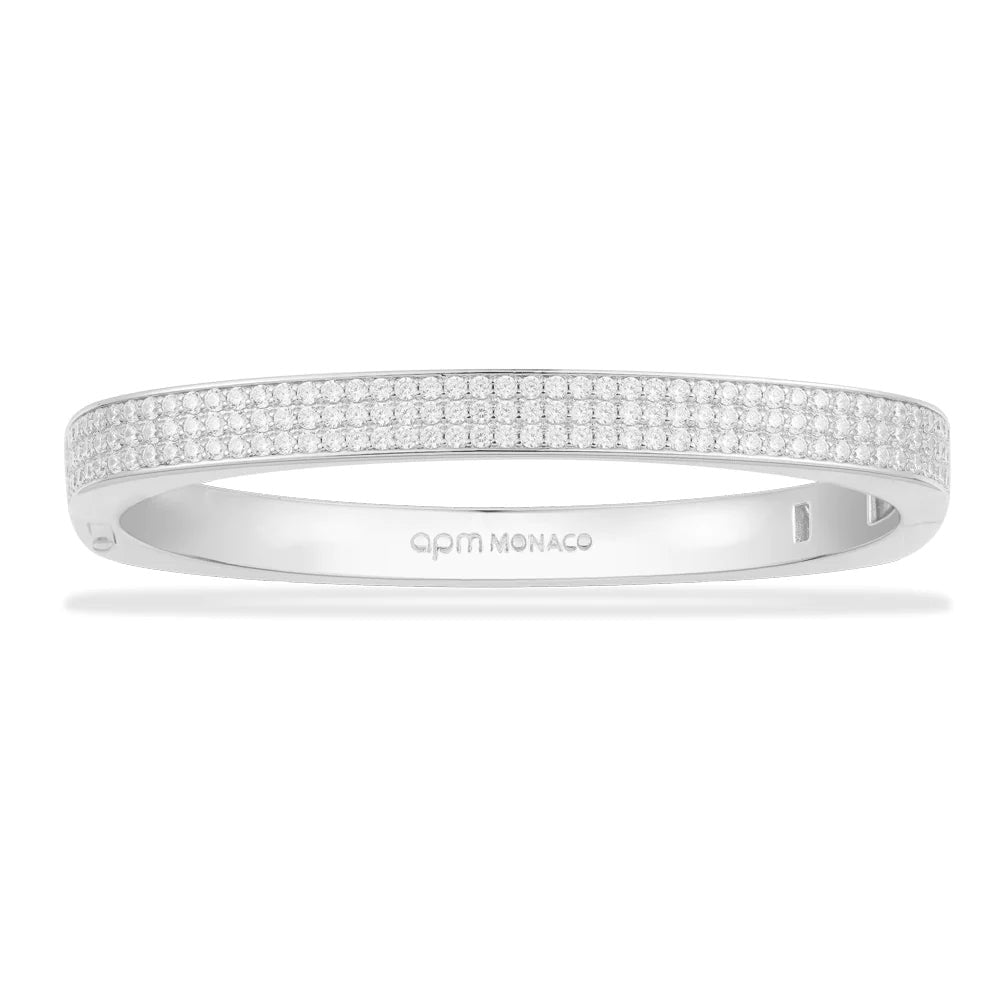 Layered tennis bangle bracelet -LUXE