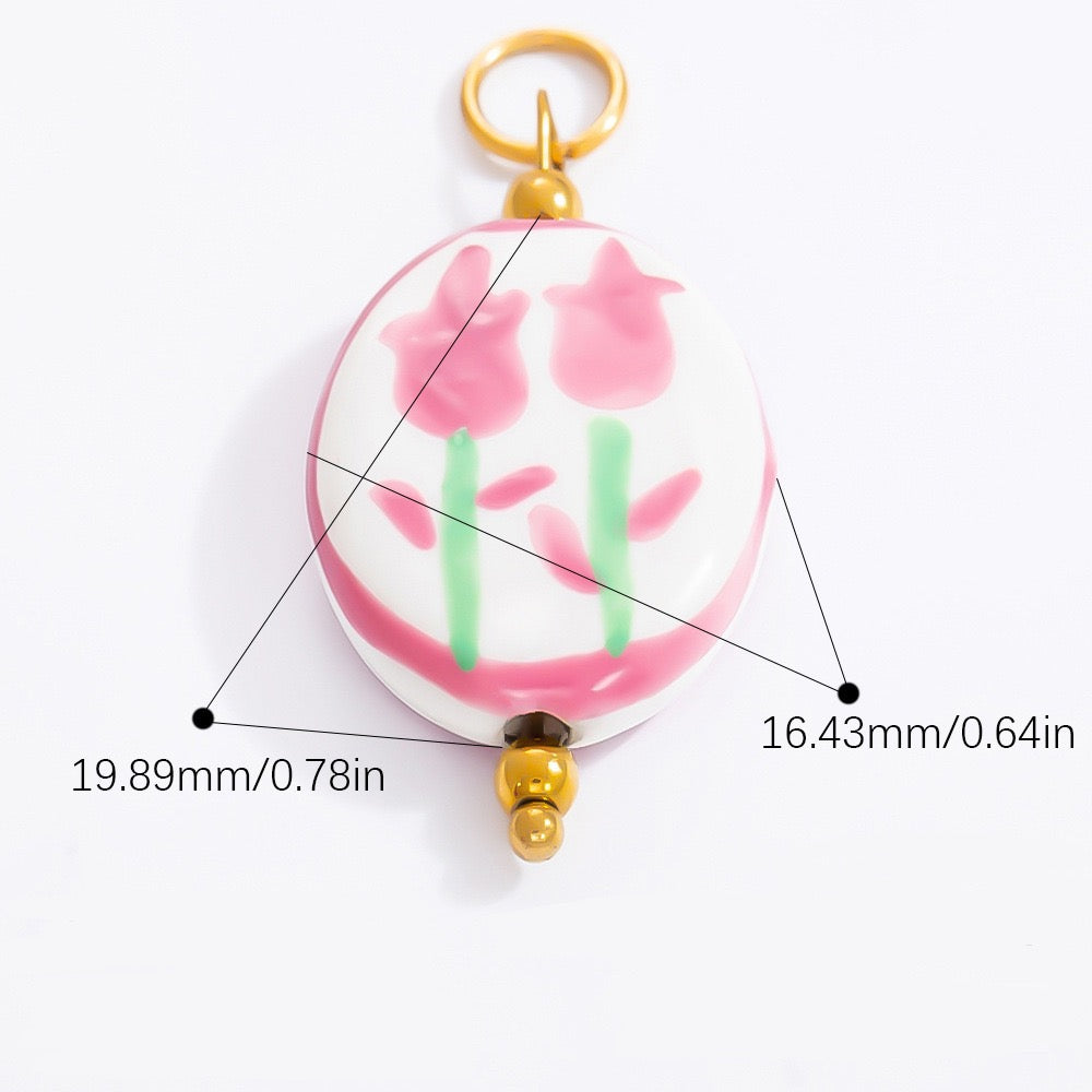 Tulip ceramic charm