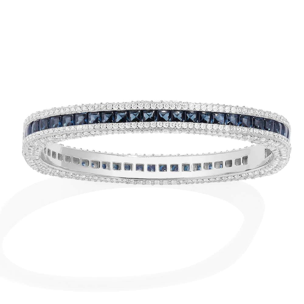 Bedazzled royal blue bangle bracelet -LUXE