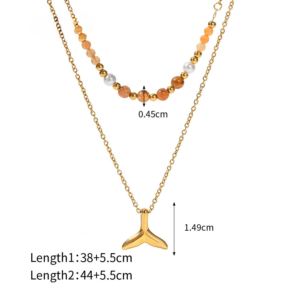 Fishtail layered necklace