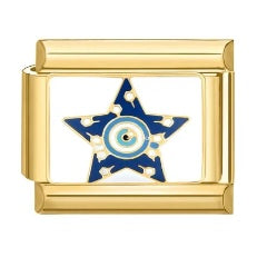 Star evil eye golden italian charm