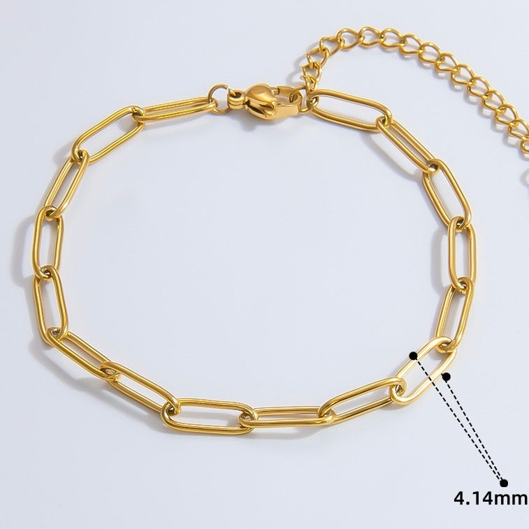 Charm chain bracelet - paperclip