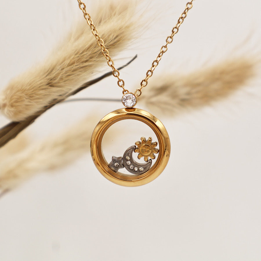 Celestial coin necklace