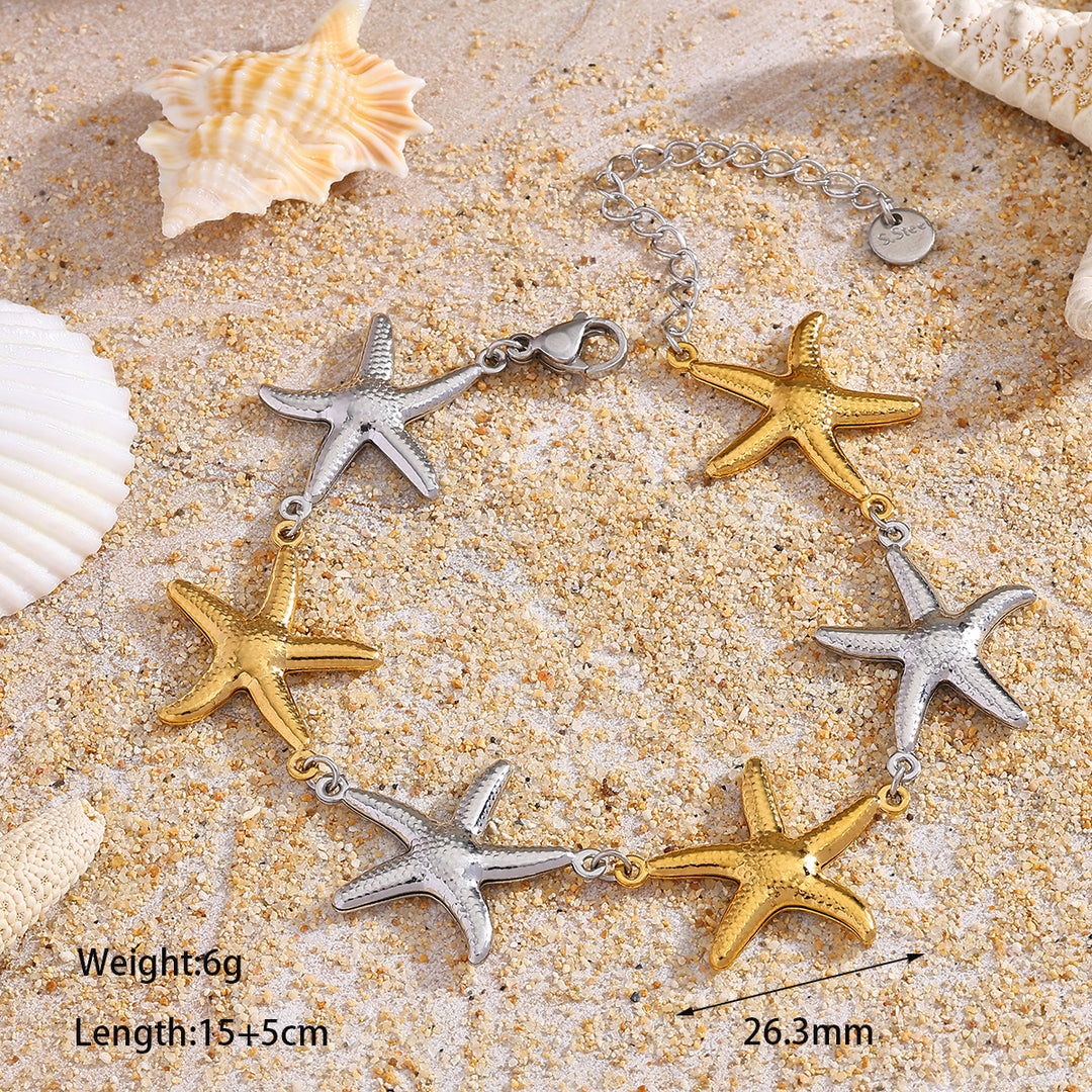 Mix starfish link bracelet