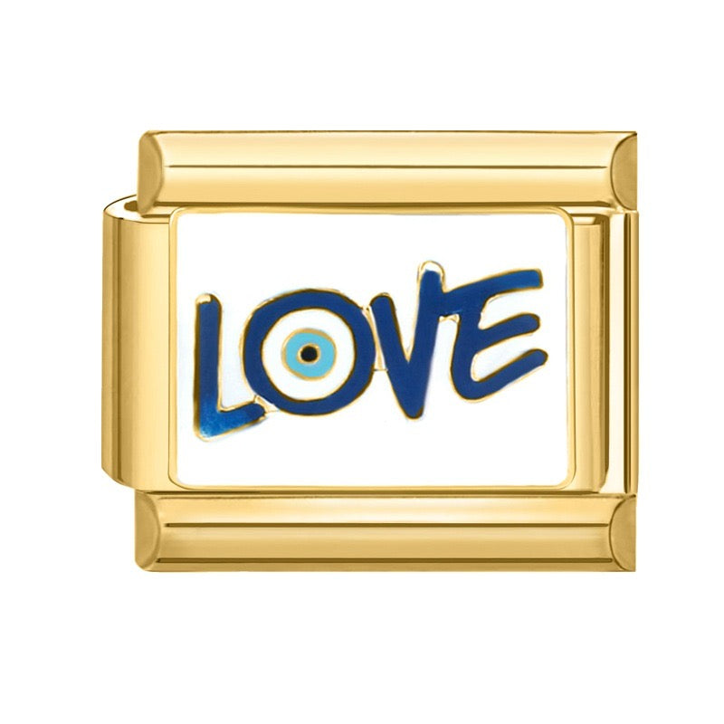 Love evil eye golden italian charm