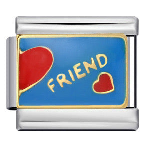 “Friend” matching italian charm