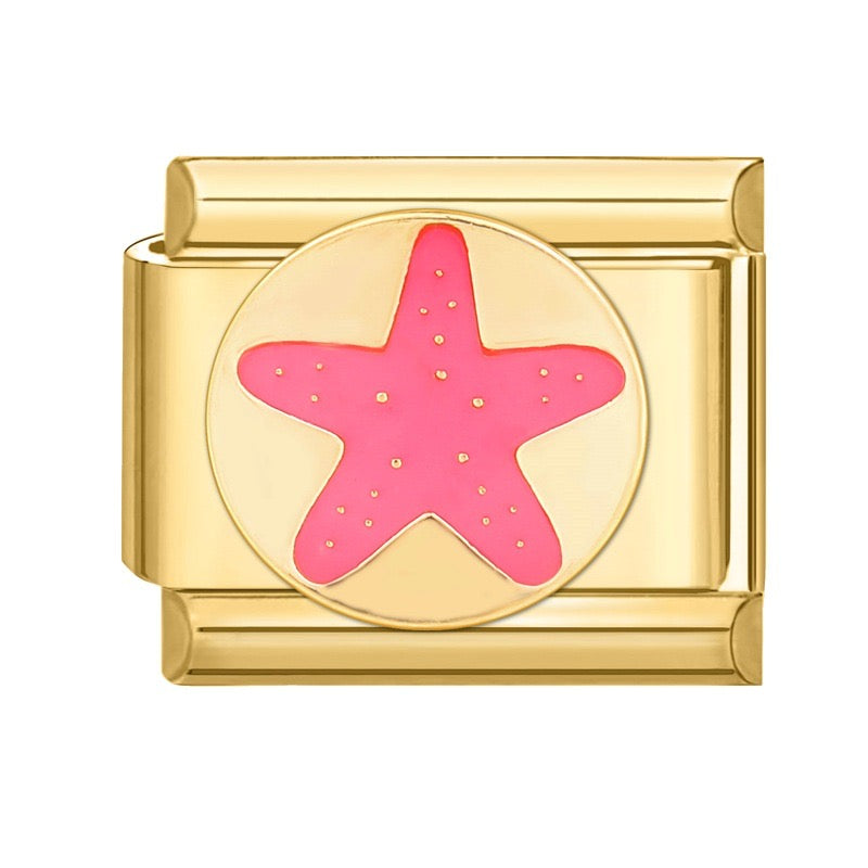 Pink starfish italian charm