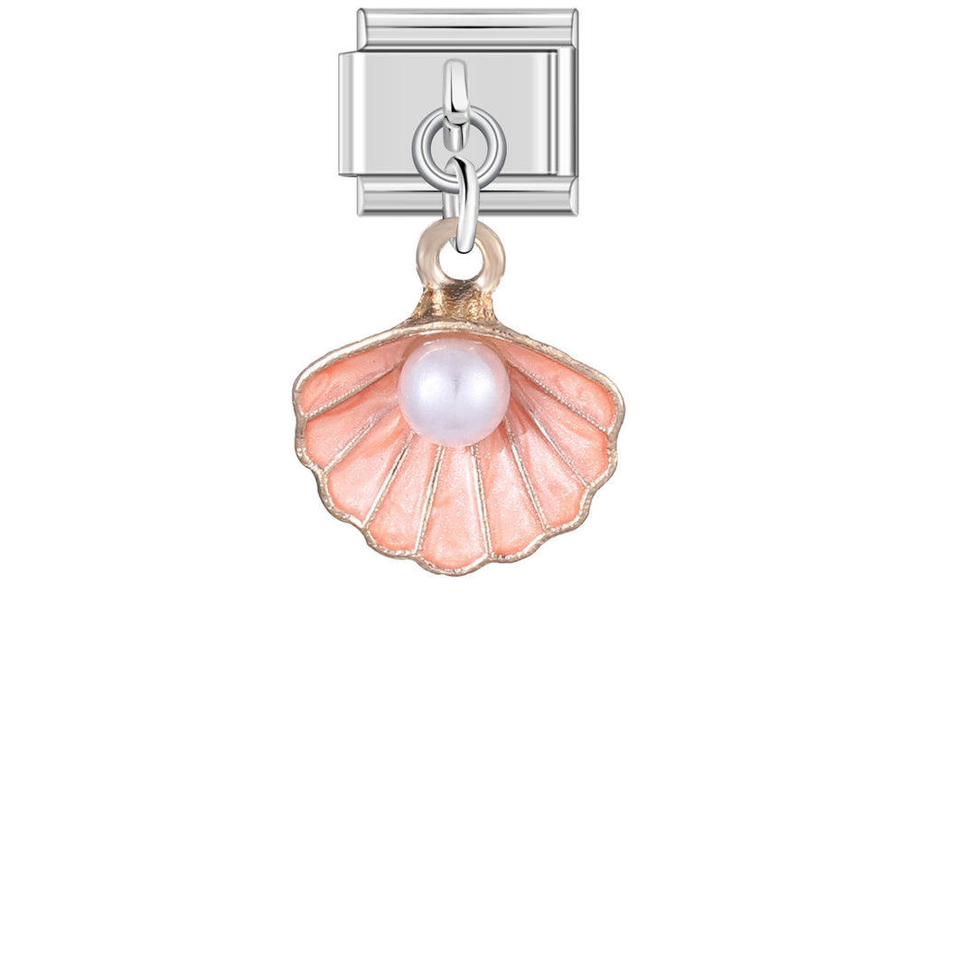 Pink Pearl starfish pendant Italian charm