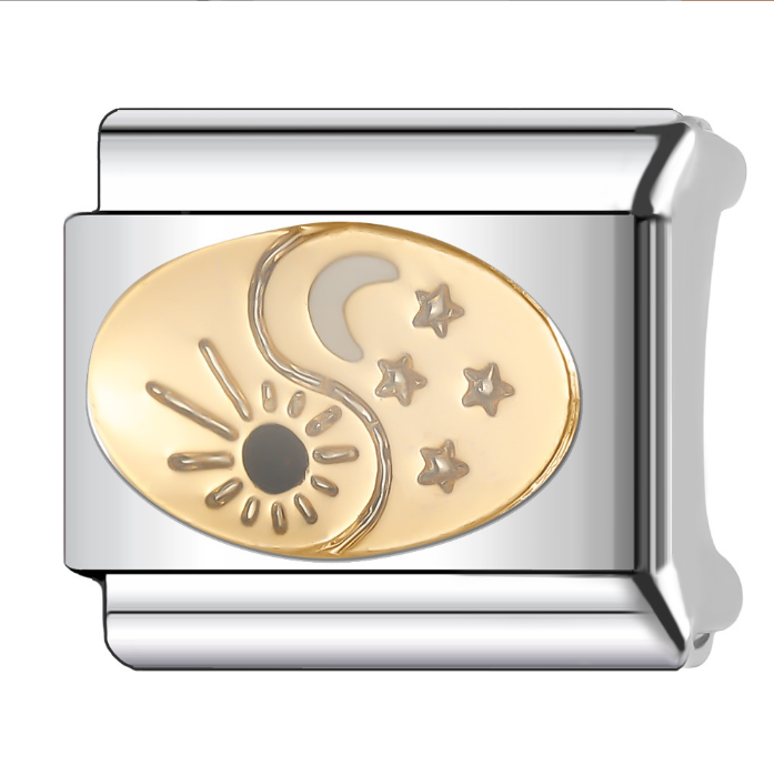 Sun and moon italian charm