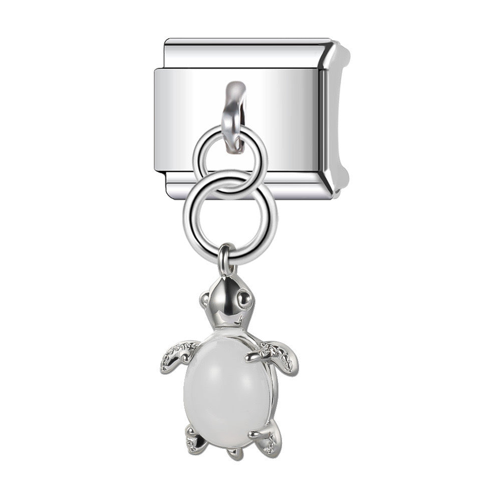 White turtle pendant italian charm