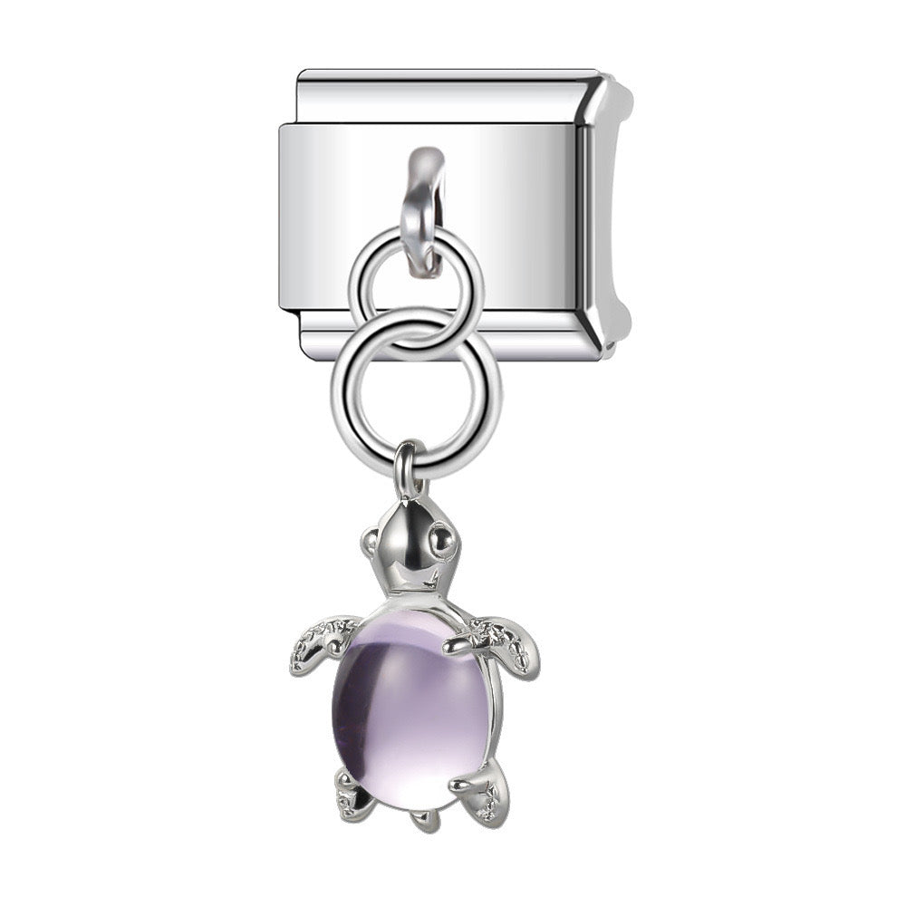 Light purple turtle pendant italian charm