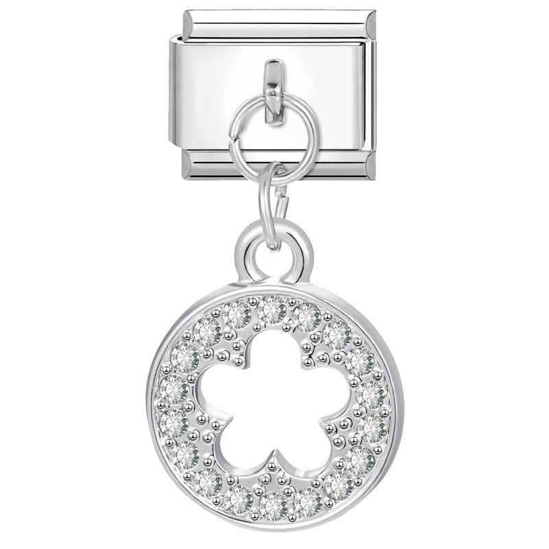 Empty flower pendant italian charm