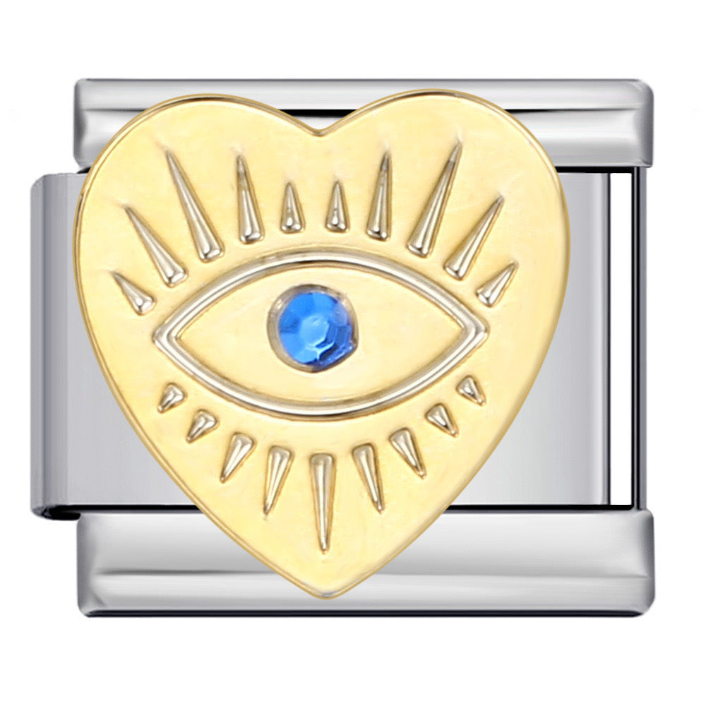 Egyptian eye heart Italian charm