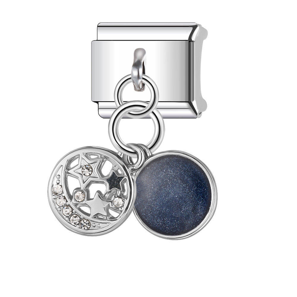 Moon phase pendant italian charm