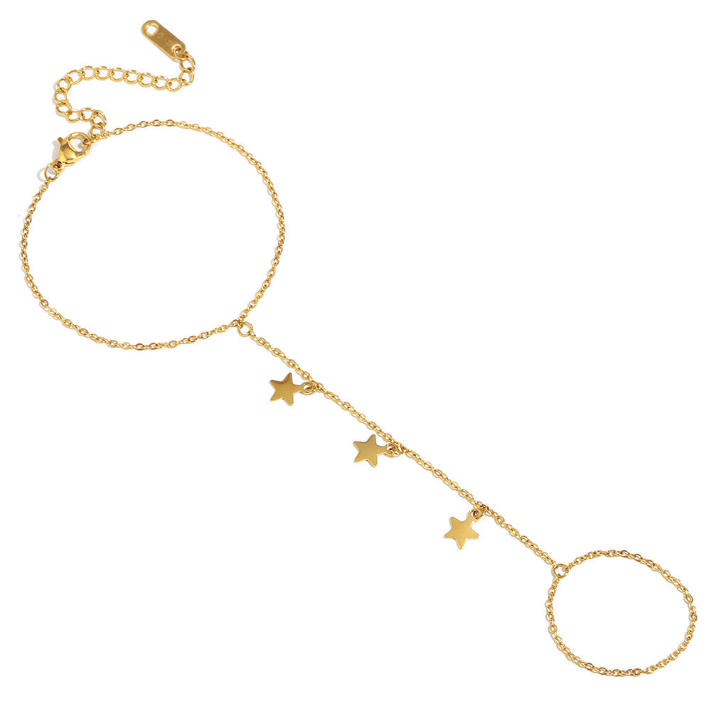 Dangling stars handchain bracelet