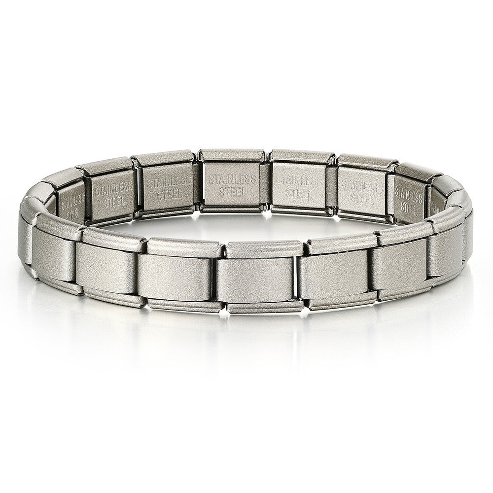 Matte silver italian charm bracelet base