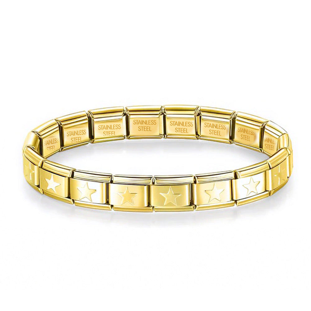 Golden stars italian charm bracelet base