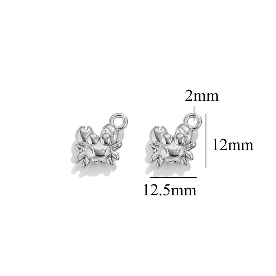 Silver crab charm