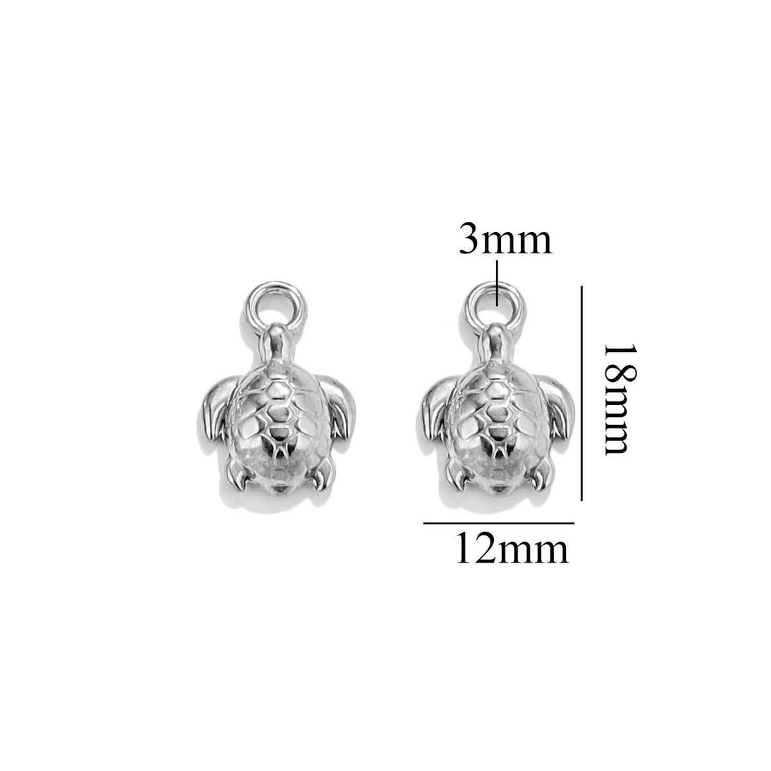 Silver turtle charm