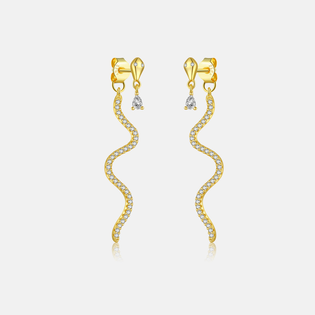 S925 snake drop earrings