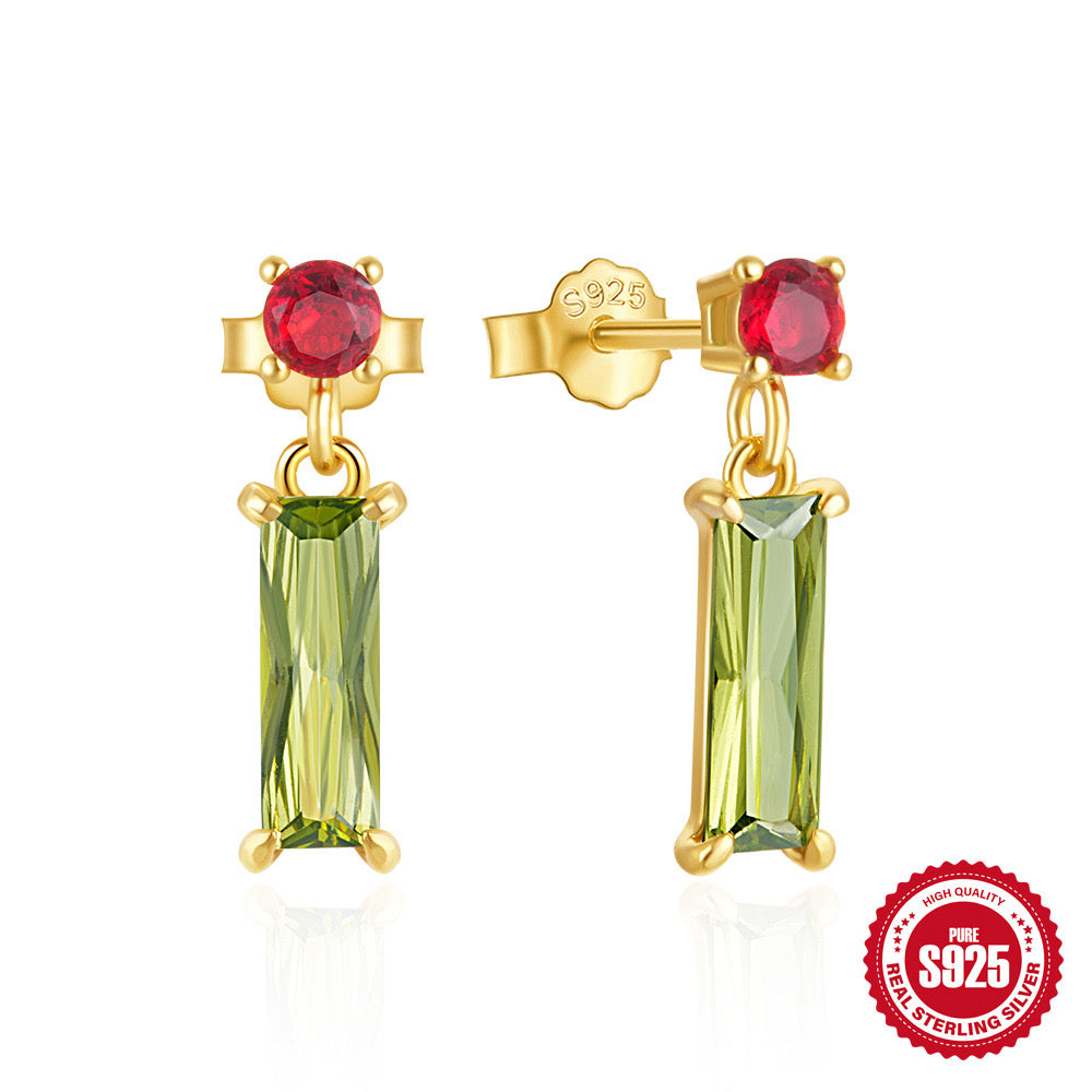 S925 royal dangling studs 1 pair