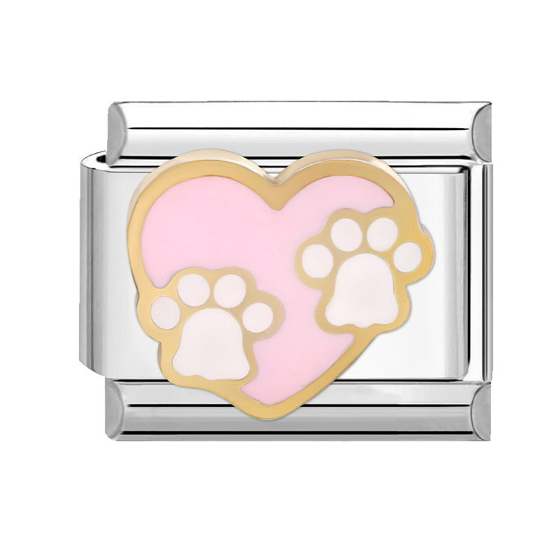 Baby pink paws italian charm